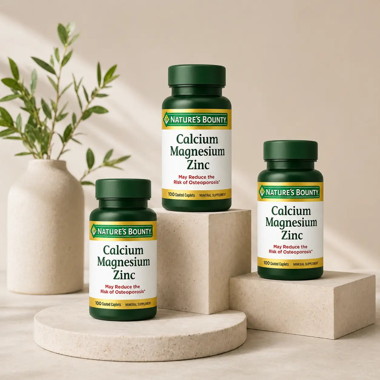 Calcio Magnesio Zinc Natures’ Bounty 100 Caps