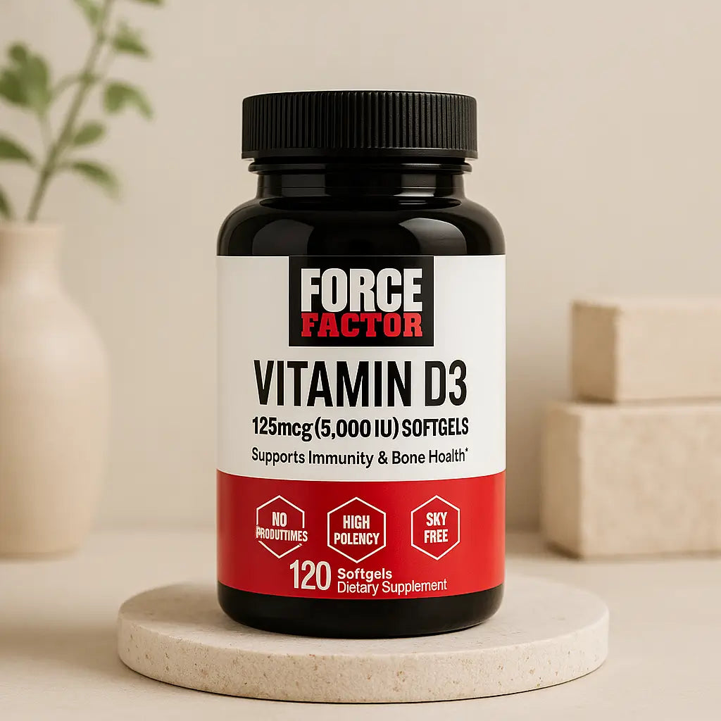 Vitamina D3 Force Factor 5000IU 120 Capsulas Blandas