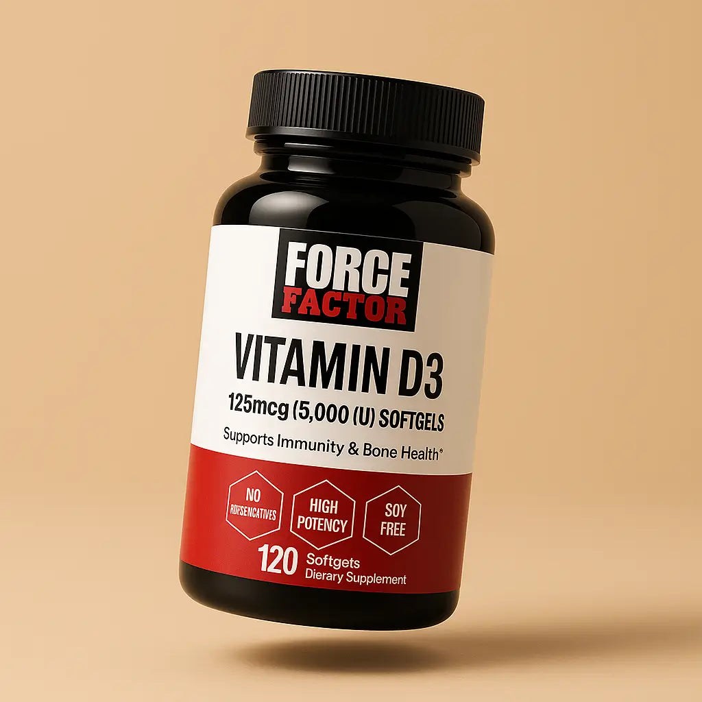 Vitamina D3 Force Factor 5000IU 120 Capsulas Blandas