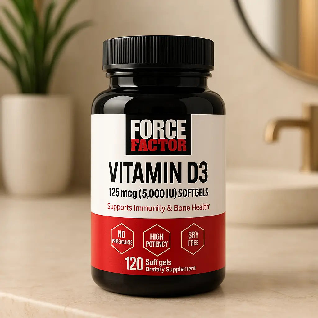 Vitamina D3 Force Factor 5000IU 120 Capsulas Blandas