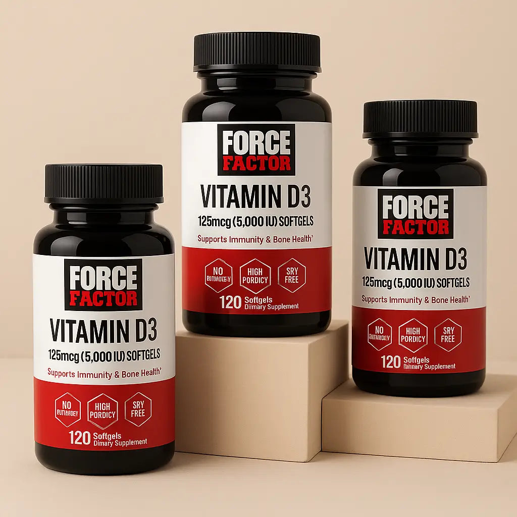Vitamina D3 Force Factor 5000IU 120 Capsulas Blandas