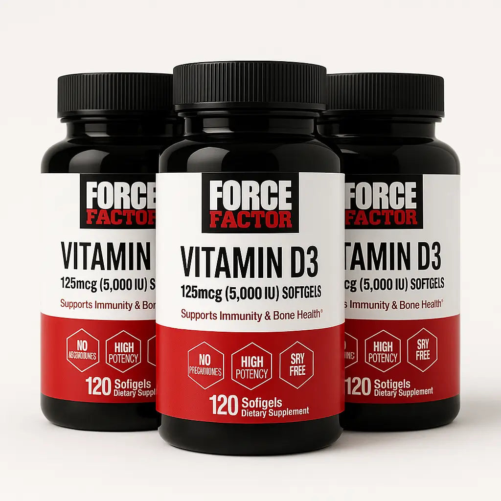 Vitamina D3 Force Factor 5000IU 120 Capsulas Blandas