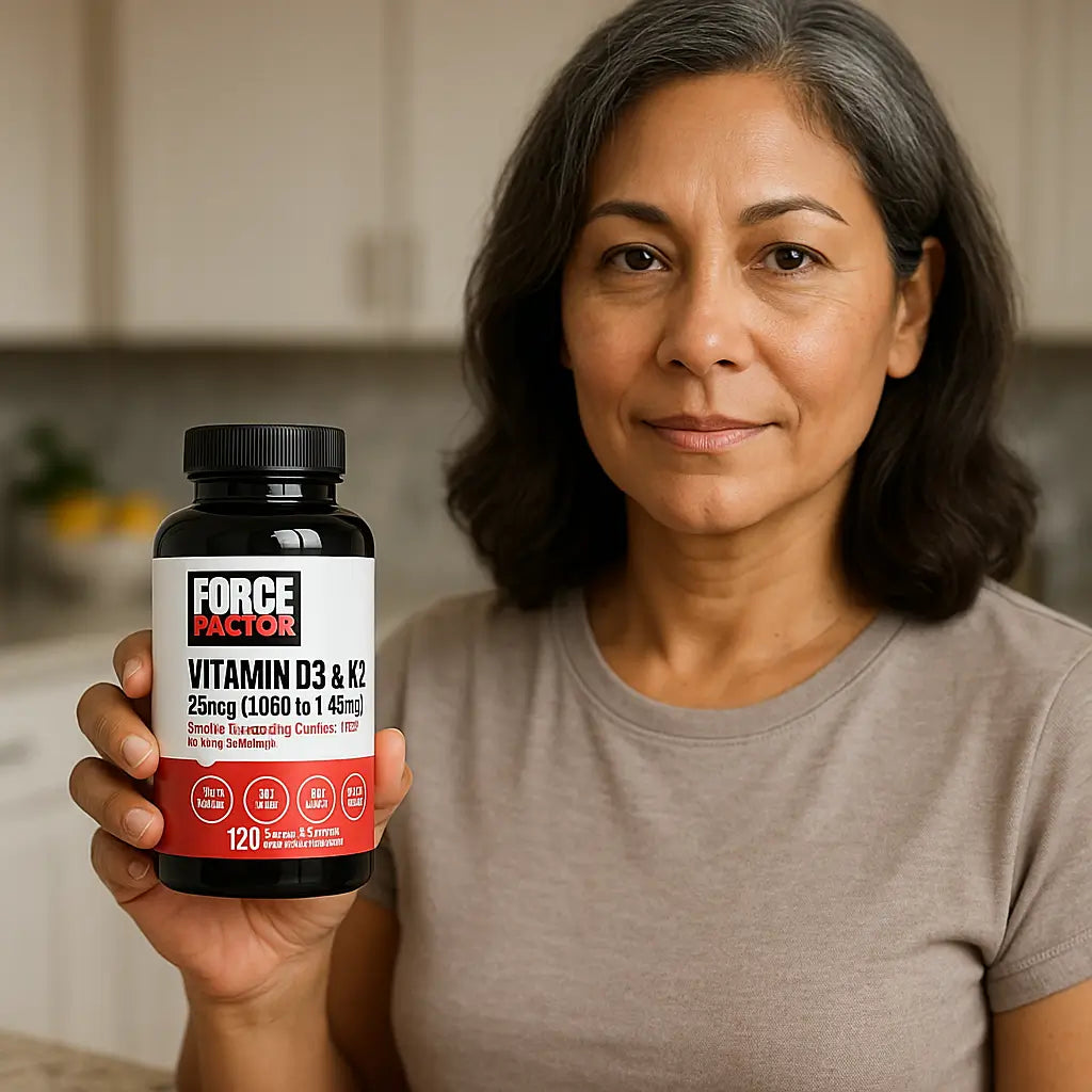 Vitamina D3 Con K2 Force Factor 24 mcg (1.000 IU) + 45 mcg 120 Capsulas Vegetales