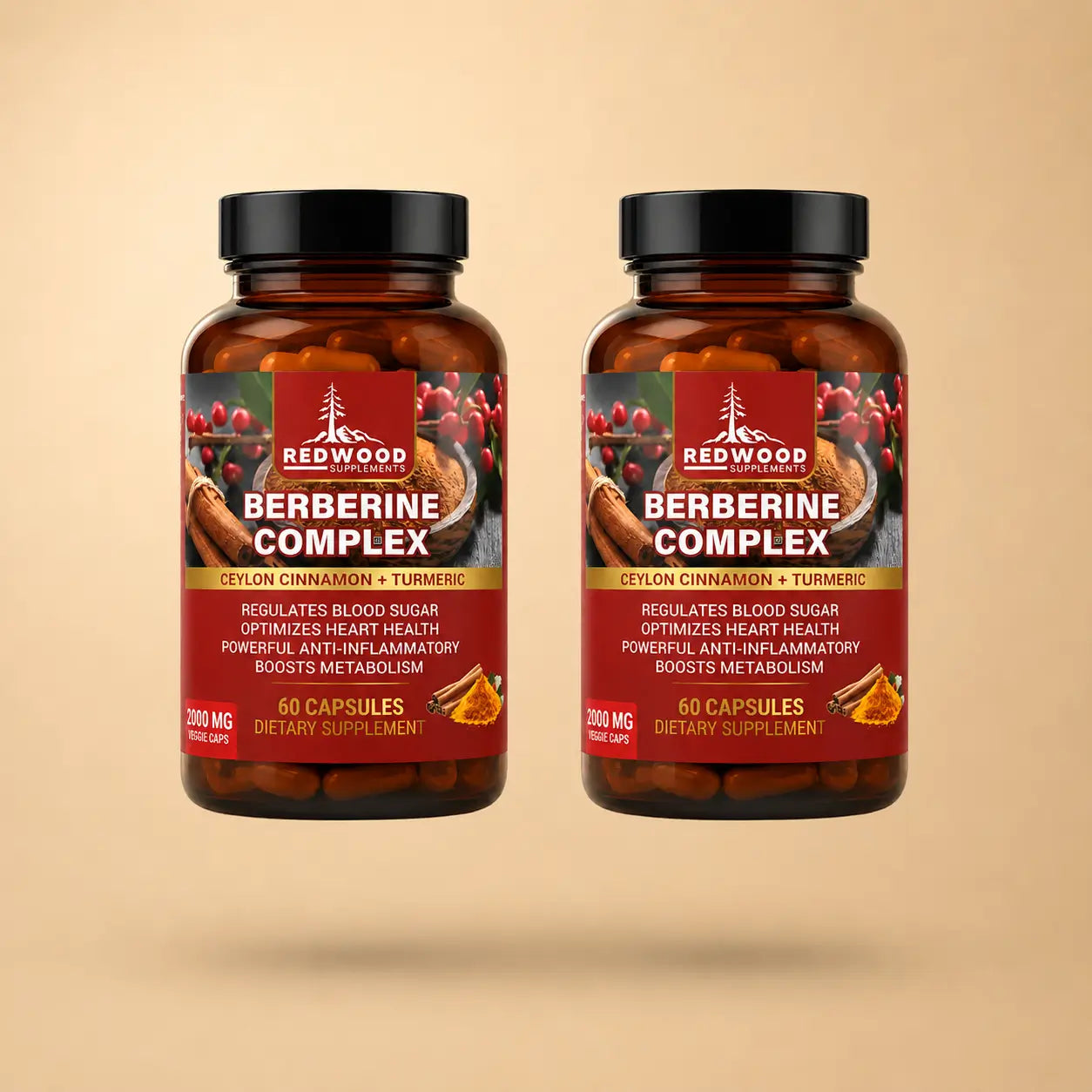 Berberina Complex Redwood 60 capsulas x 2 frascos