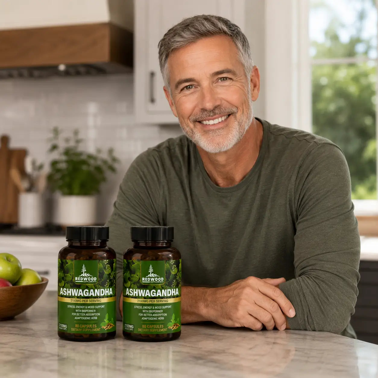 Ashwagandha Redwood 2.100 MG 80 Cápsulas x 2 frascos