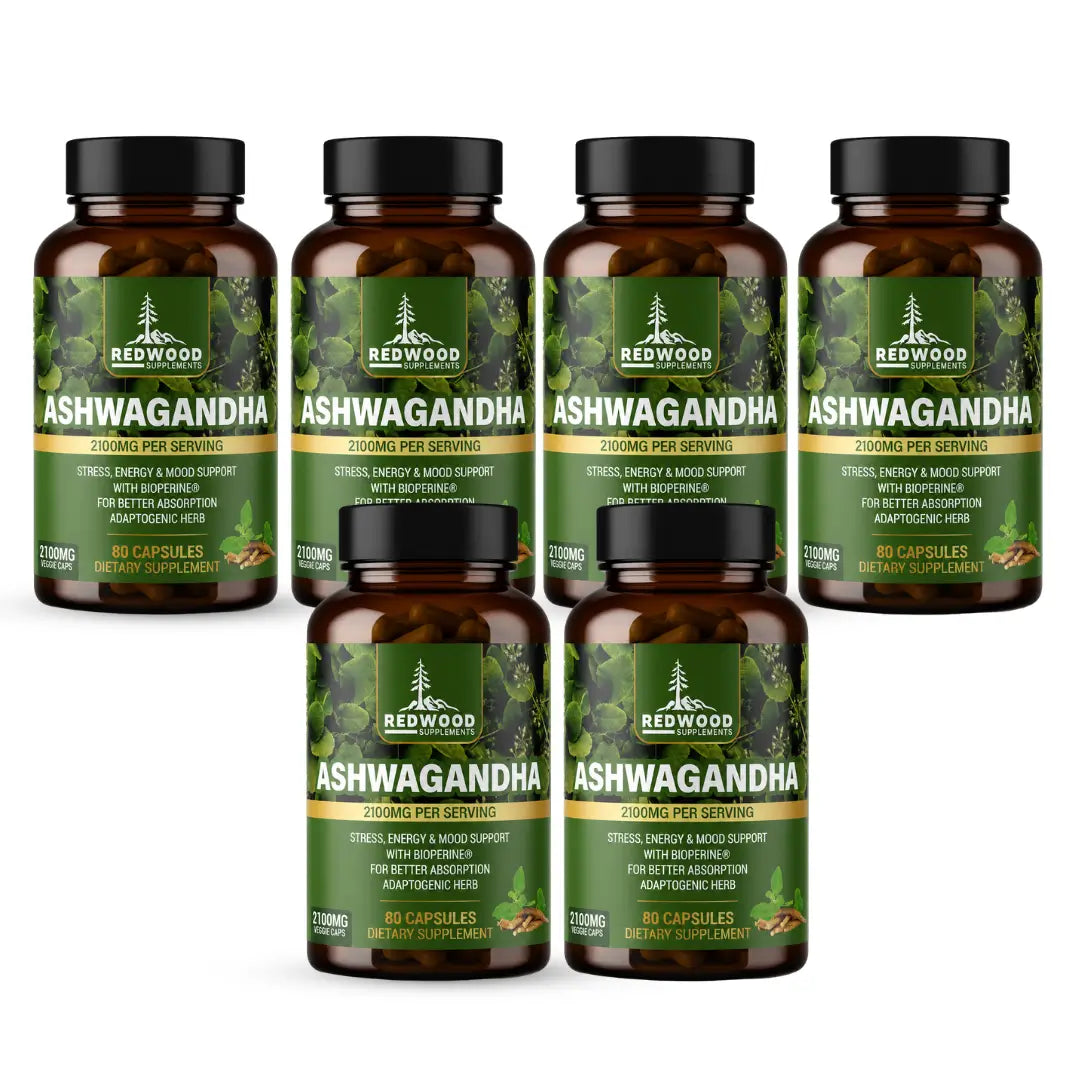 Ashwagandha Redwood 2.100 MG 80 Cápsulas x 2 frascos