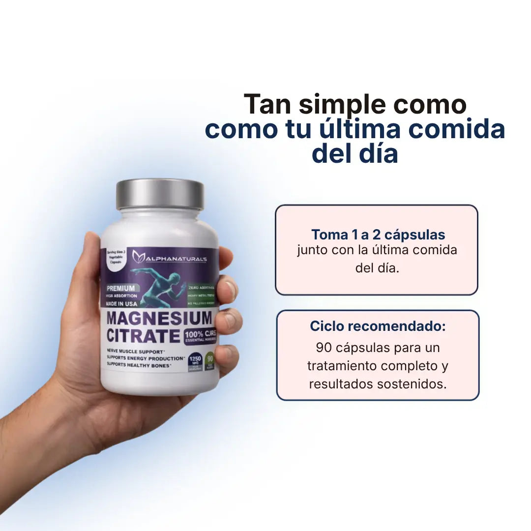 Citrato de Magnesio Americano Alpha Naturals 1250Mg 90 Caps