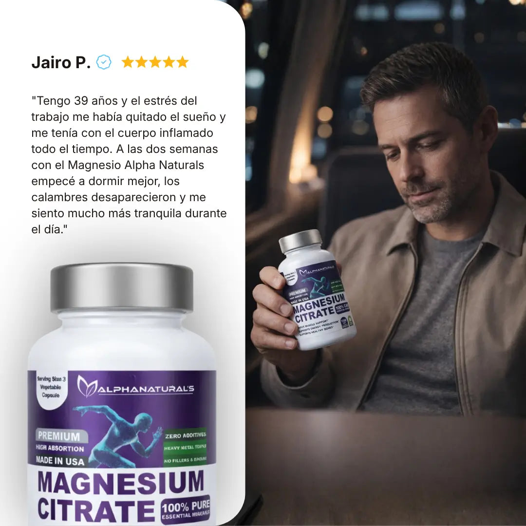 Citrato de Magnesio Americano Alpha Naturals 1250Mg 90 Caps