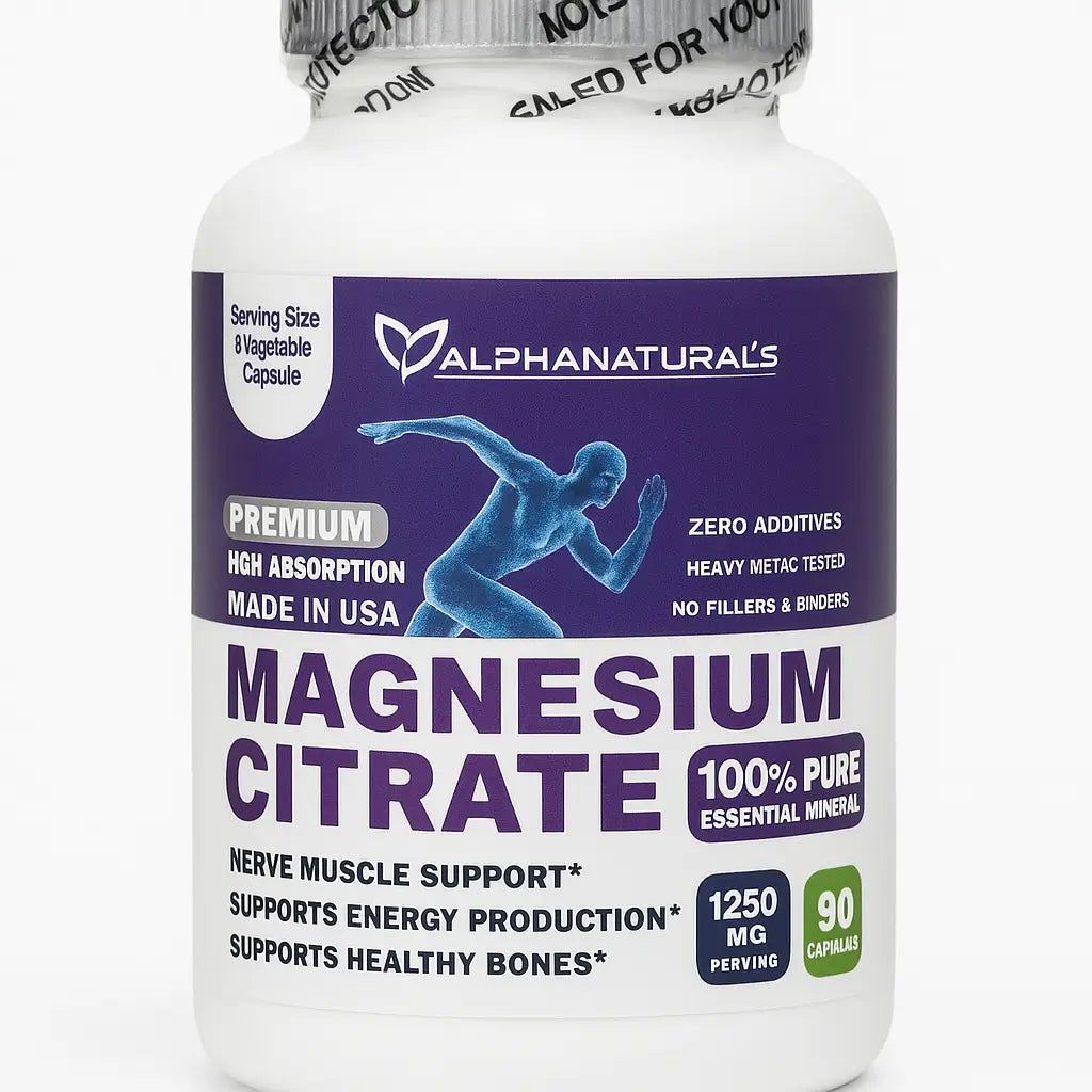 Citrato de Magnesio Americano Alpha Naturals 1250Mg 90 Caps