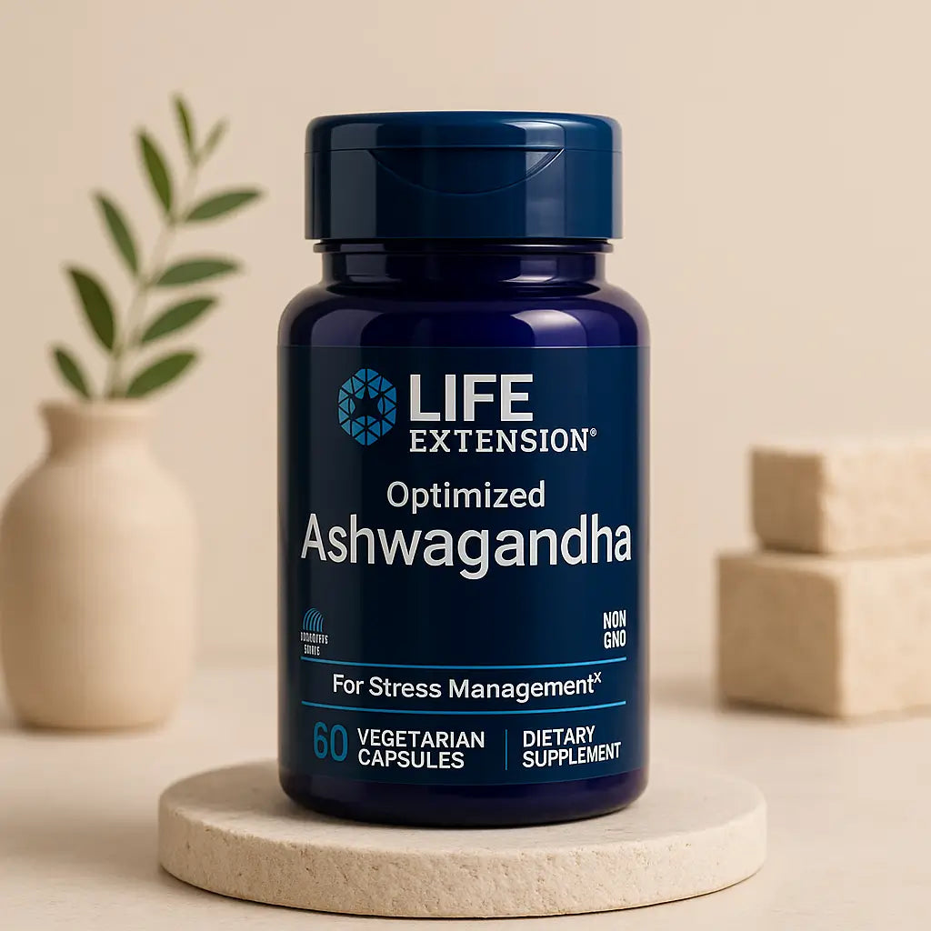 Ashwagandha Life Extension Sensoril 60 Cápsulas Estrés Focus