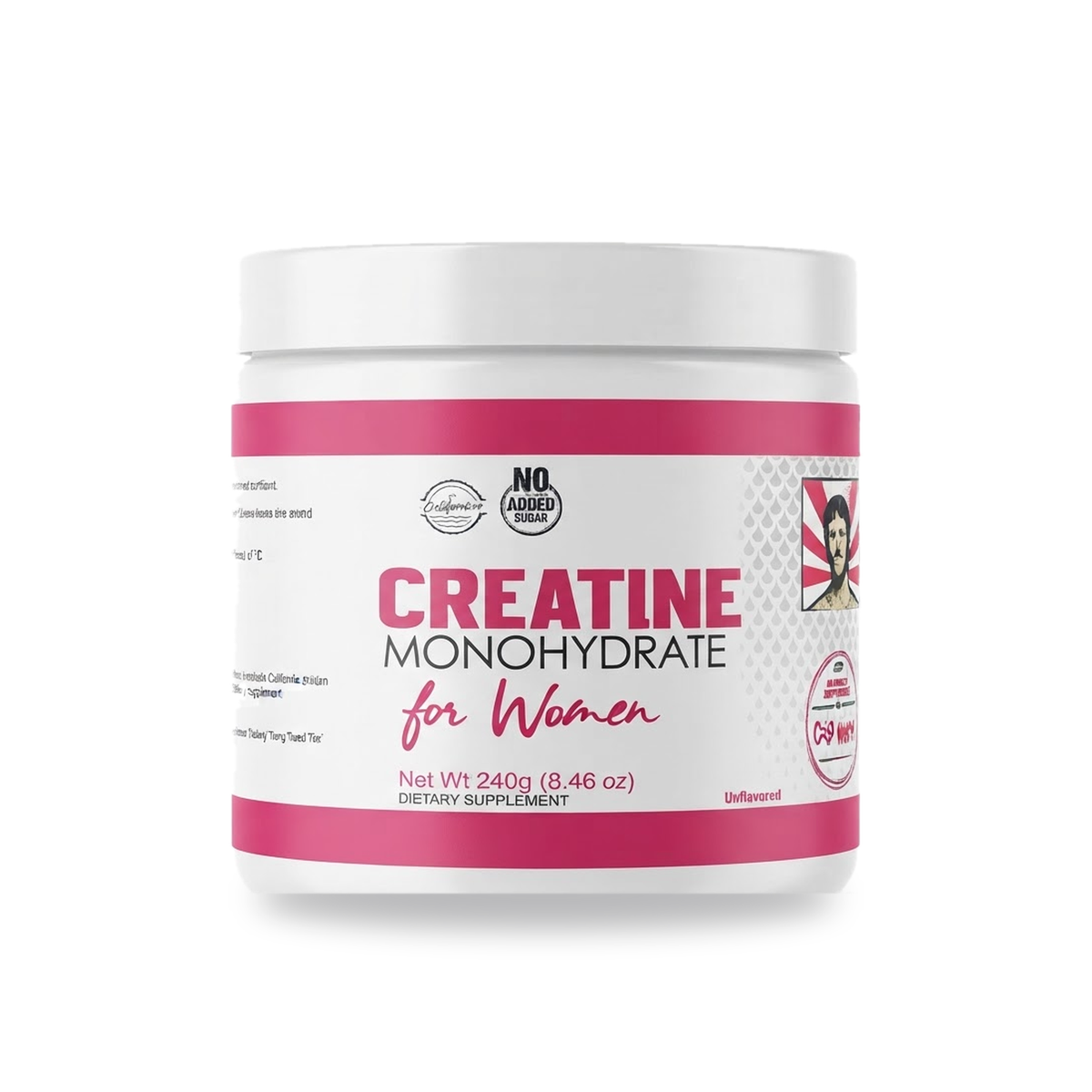 Creatina Monohidratada + 1000 mg Colageno + 2000 mg de BCAA Para Mujeres Old School 240 Gramos