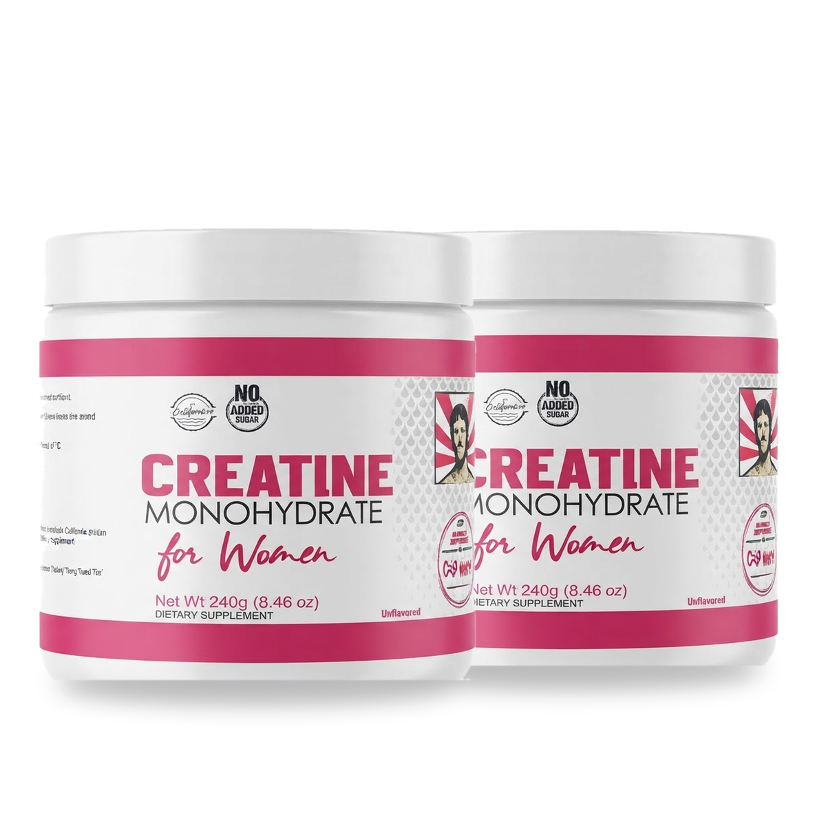 Creatina Monohidratada + 1000 mg Colageno + 2000 mg de BCAA Para Mujeres Old School 240 Gramos