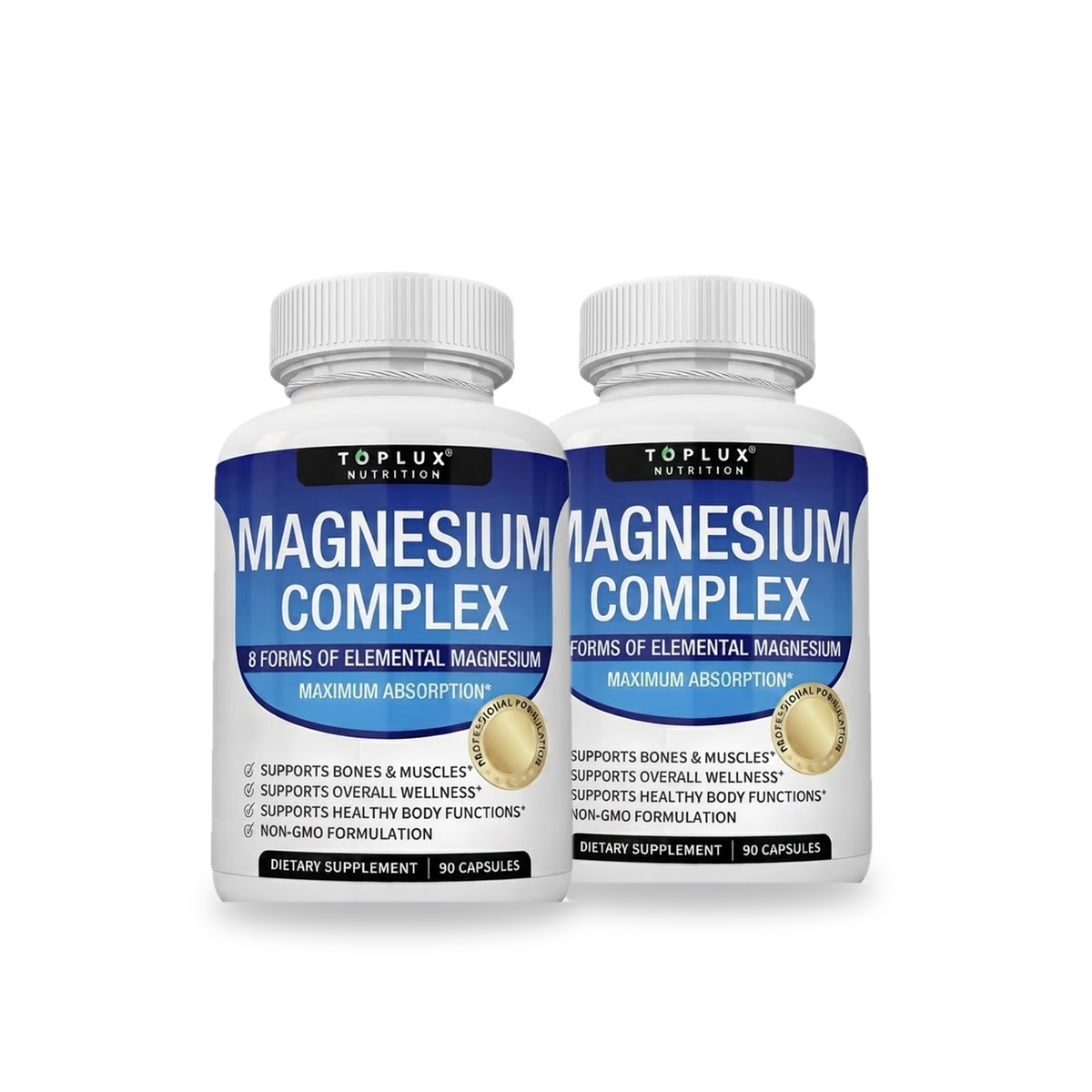 Suplemento Complejo De Magnesio 8 Tipos de Magnesio 1000mg 90 Cápsulas Toplux
