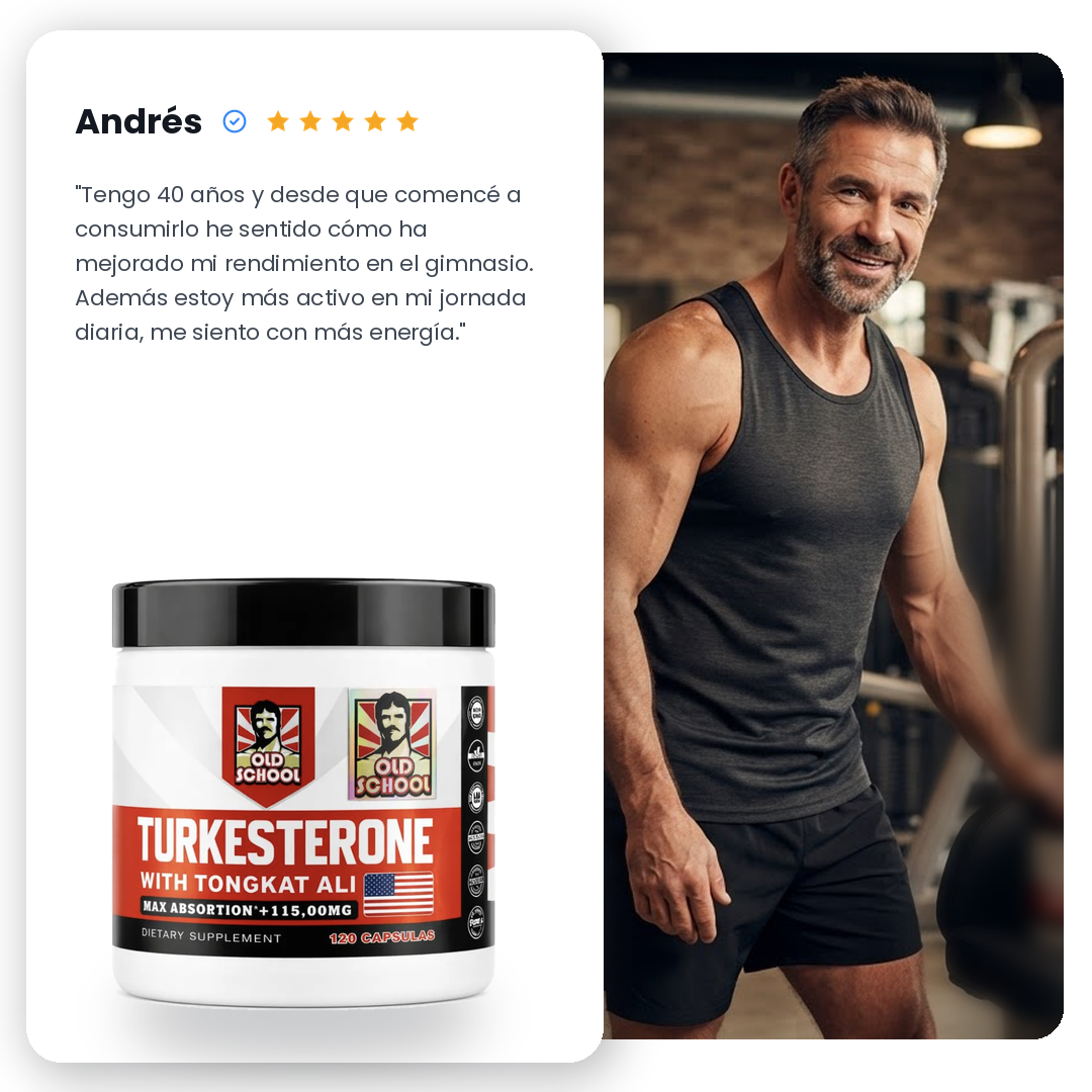 Turkesterona Old School con Tongkat Ali Soporte de Testosterona 120 Cápsulas