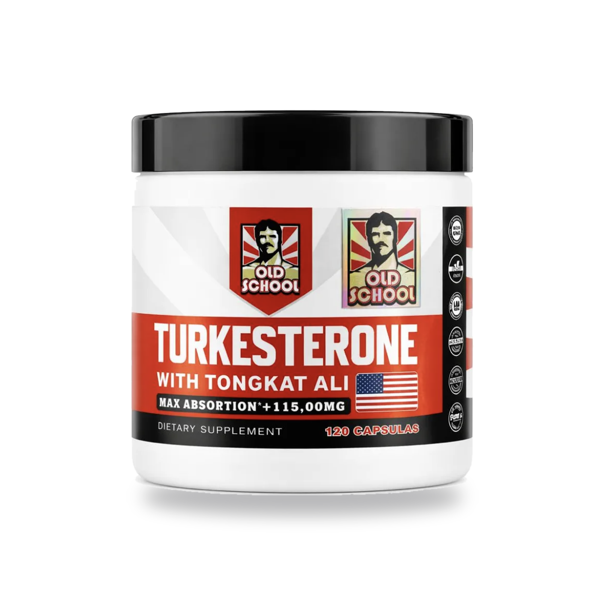 Turkesterona Old School con Tongkat Ali Soporte de Testosterona 120 Cápsulas