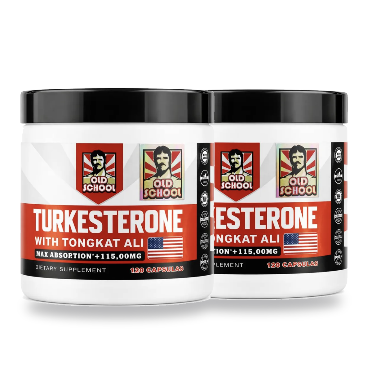 Turkesterona Old School con Tongkat Ali Soporte de Testosterona 120 Cápsulas