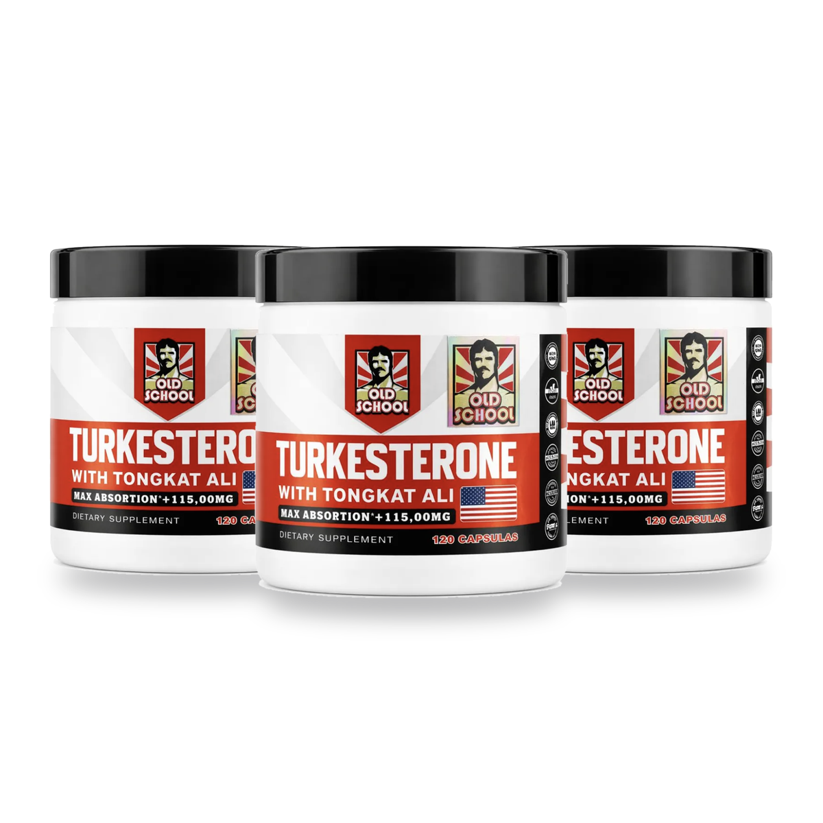 Turkesterona Old School con Tongkat Ali Soporte de Testosterona 120 Cápsulas