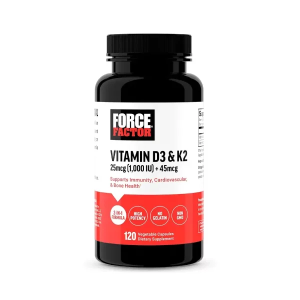 Vitamina D3 Con K2 Force Factor 120 Capsulas Vegetales