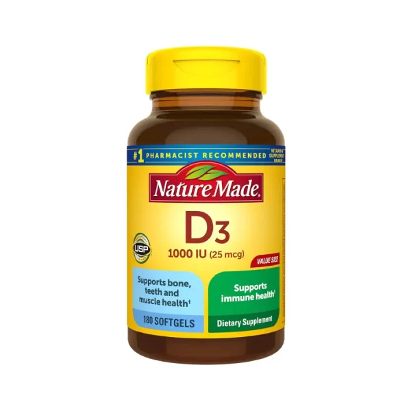 Vitamina D3 Nature Made 1000 Iu 180 Capsulas Blandas