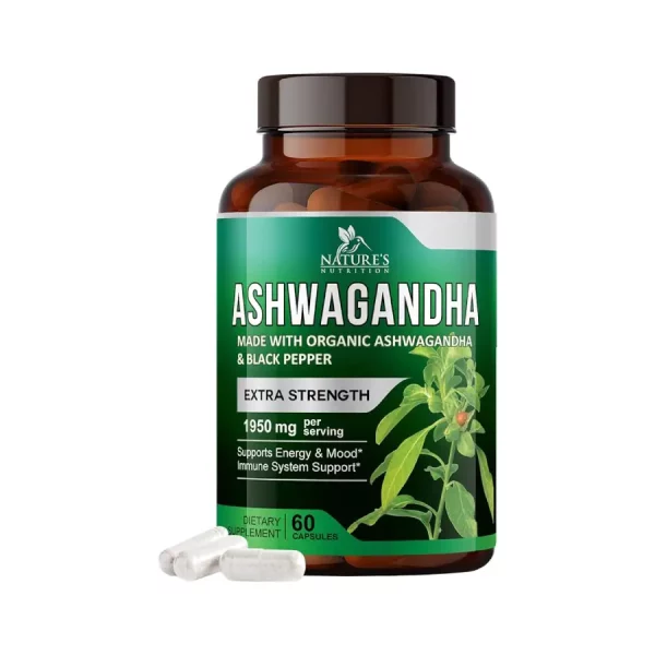 Ashwagandha Natures Nutrition 1950 Mg 60 Capsulas