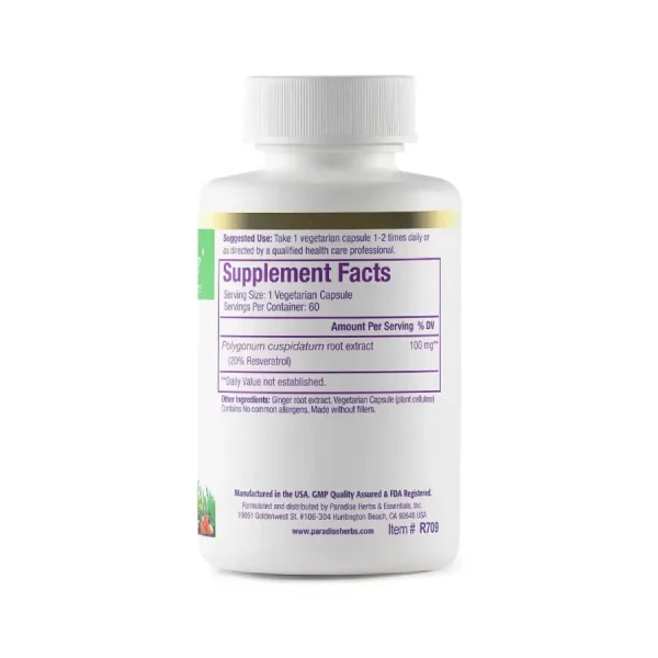 Resveratrol Paradise 100MG 60 Capsulas Vegetales