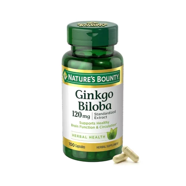 Ginkgo Biloba Natures Bounty 120 MG 100 Capsulas