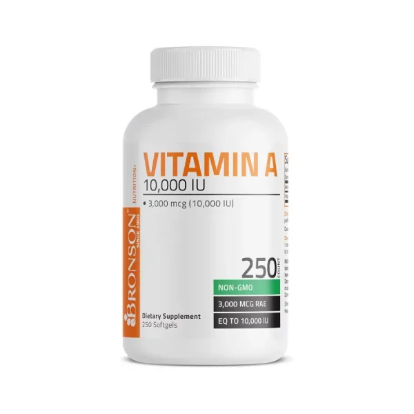 Vitamina A Bronson 10000 IU 250 Capsulas Vegetales